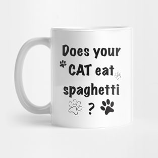 Cat eating spaghetti Mug